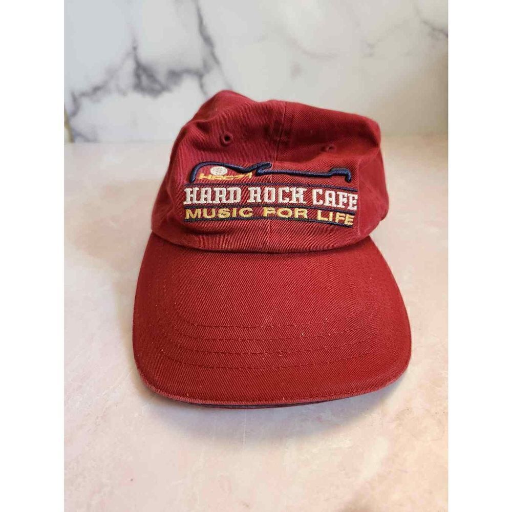 Hard Rock Cafe Music for Life Las Vegas burgundy baseball hat embroidered cotton